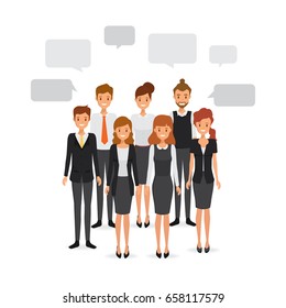 Group people business and business teamwork to brainstorming. Illustration vector of flat design.