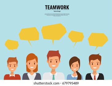 Group people business and business teamwork to brainstorming. Illustration vector of flat design.