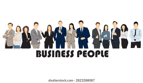 group of people business	vector set