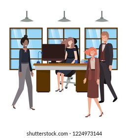 group of people business in the work office