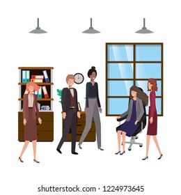 group of people business in the work office