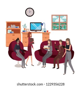 group of people business in the work office