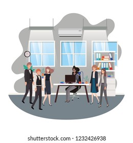 group of people business in the work office