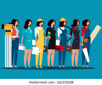 Group of people career characters. Labor day. Concept career character vector illustration.