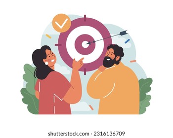 Group of people celebrating an overall victory. Teamwork or friends achievement. Happy characters together, corporate success. Flat vector illustration