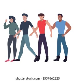 group people characters team work vector illustration