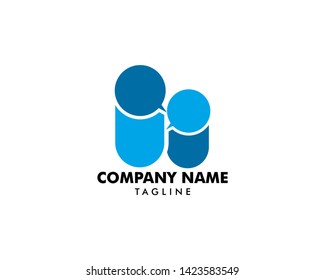 Group People Chat Logo Design Template