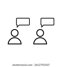 group of people chatting icon. communication icon symbol sign vector design black white color modern simple illustration