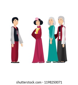 group of people chinese avatar character