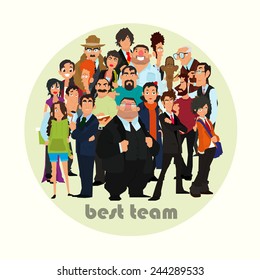 group of people in a circle. the best team of business people. vector illustration.