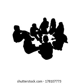 group of people in a circle . Vector 