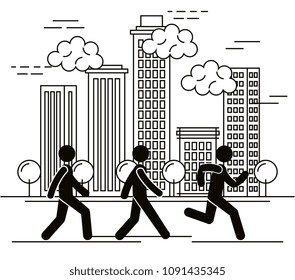 group of people in the city