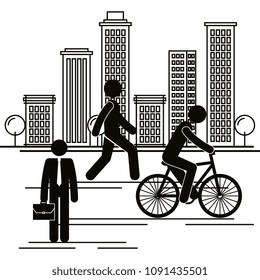 group of people in the city