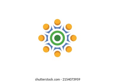 Group of People Colored Logo Vector