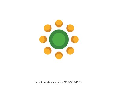 Group of People Colored Logo Vector