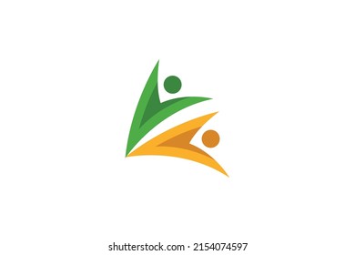 Group of People Colored Logo Vector
