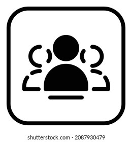 Group People Communication Flat Icon Isolated On White Background