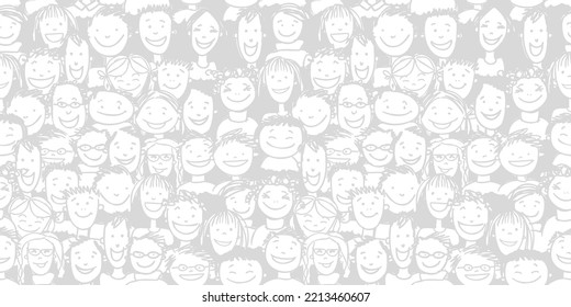 Group of people, community. Social network. Team of employees. Seamless pattern background for your design. Vector illustration