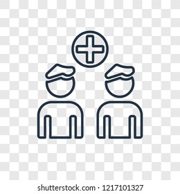 Group of people concept vector linear icon isolated on transparent background, Group of people concept transparency concept in outline style