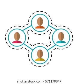 group people connected unity communication-dotted line