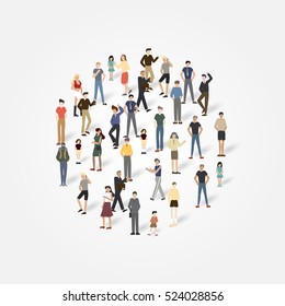  Group of people with copyspace.Vector illustration