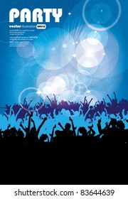 Group of people. Crowd infront of a stage. Vector