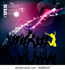 Group of people. Crowd infront of a stage. Vector