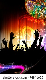 Group of people. Crowd infront of a stage. Vector