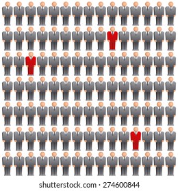 Group of people; crowd; Selection of leader or the target audience; Stand out from the crowd; Vector Eps8