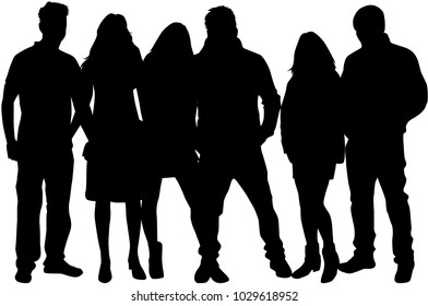 Group People Crowd People Silhouettes Stock Vector (Royalty Free ...