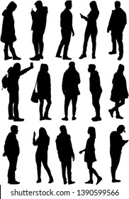 Group of people. Crowd of people silhouettes.