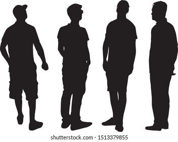 Group of people. Crowd of people silhouettes.