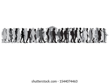 Group of people. Crowd of people silhouettes.
