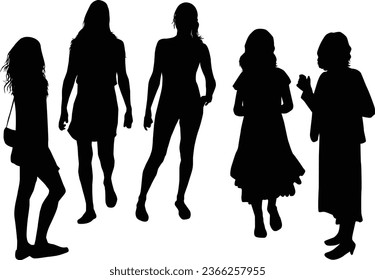 Group of people. Crowd of people silhouettes.