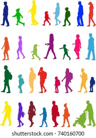 Group of people. Crowd of people silhouettes.