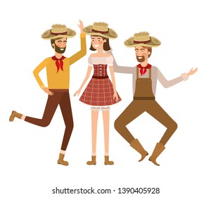 group of people dancing with straw hat