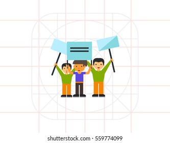 Group of People Demonstrating Icon