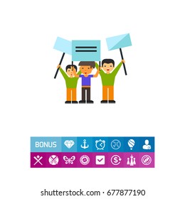 Group of People Demonstrating Icon