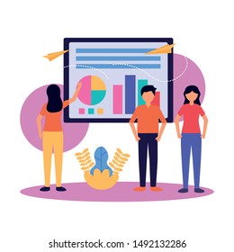 Group of people design, Teamwork support collaborative cooperation work unity and idea theme Vector illustration