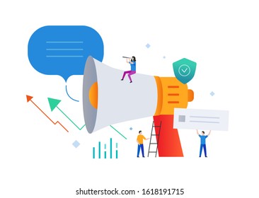 Group of people develop business. Workflow, growth, promotion marketing. Workflow, growth, graphics. Business development, milestones. linear illustration Icons infographics. Landing page site print
