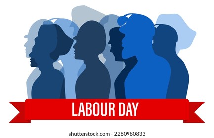  A group of people of different professions. chef, police, builders. Labor Day May 1st. Vector illustration