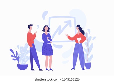 Group of people discussing about business isolated on white background vector. Business people illustration