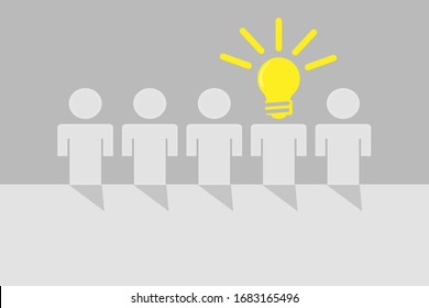 Group people discussing idea on flat vector.  
