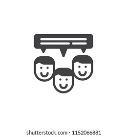 Group of people Discussing vector icon. filled flat sign for mobile concept and web design. Team work simple solid icon. Symbol, logo illustration. Pixel perfect vector graphics