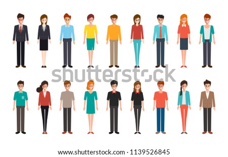 Group of people diversity. Vector cartoon of flat design people characters. Business character in human resource.