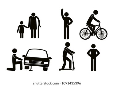 group of people doing different activities