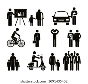 group of people doing different activities
