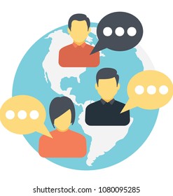 
 A group of people doing live chat from different part of world
