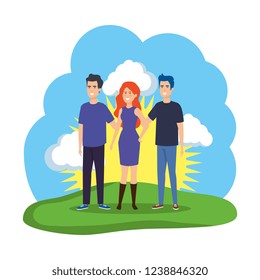 group of people in the field characters