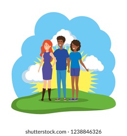 group of people in the field characters